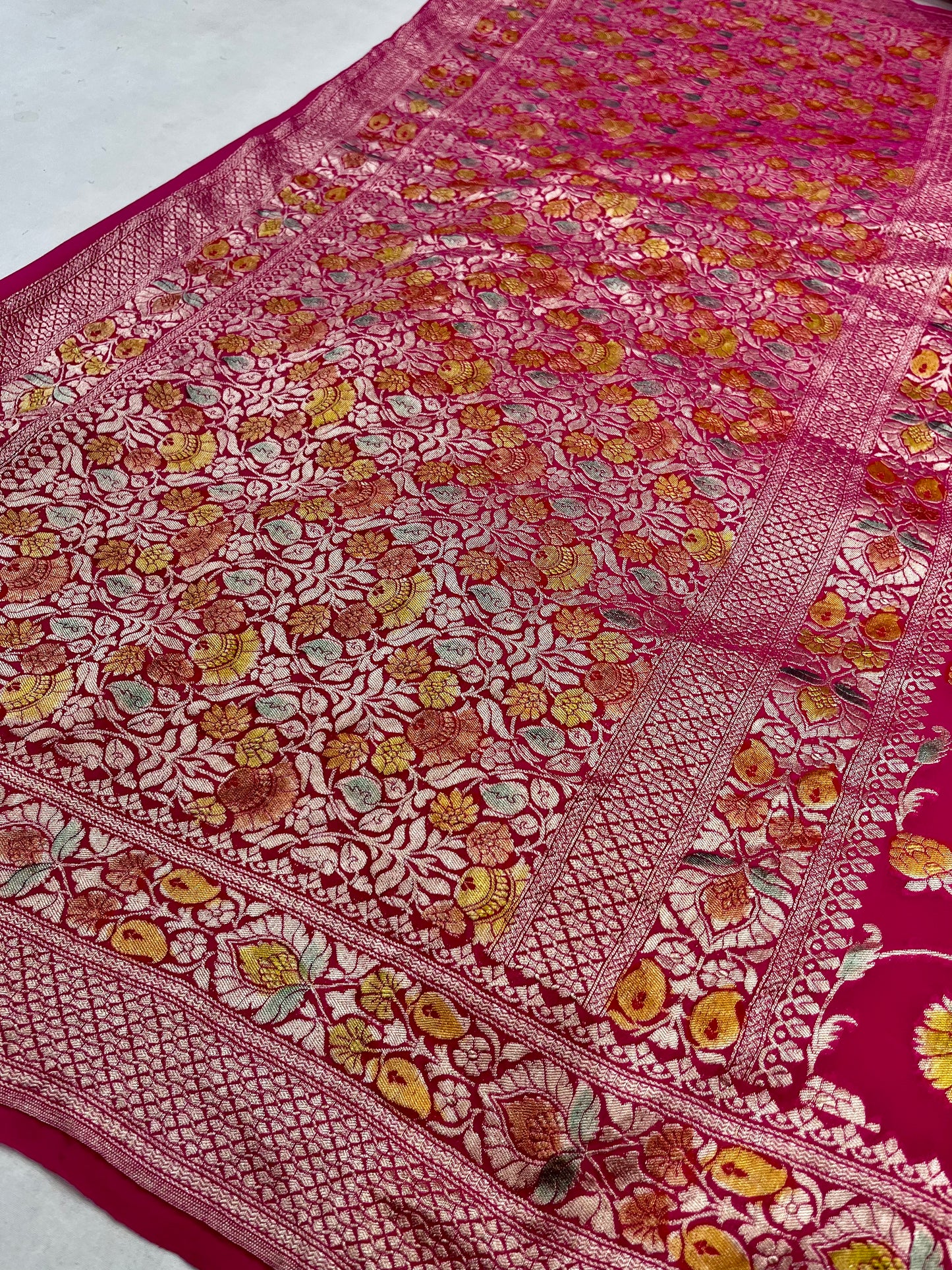 Khaddi Georgette Handloom Banarasi Saree