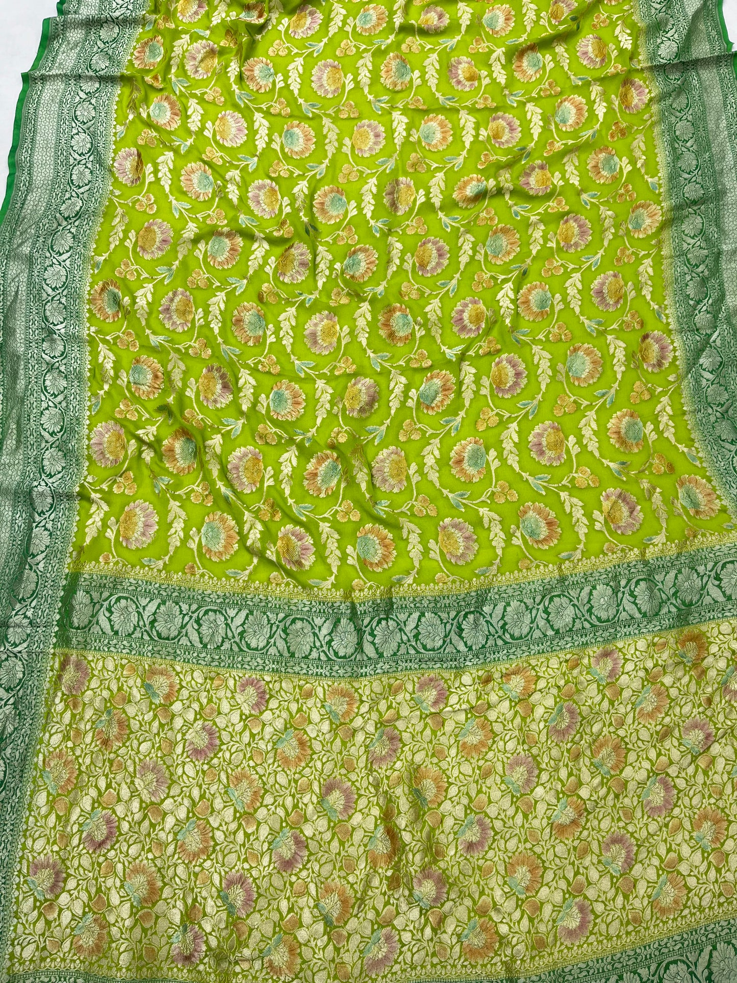 Khaddi Georgette Handloom Banarasi Saree