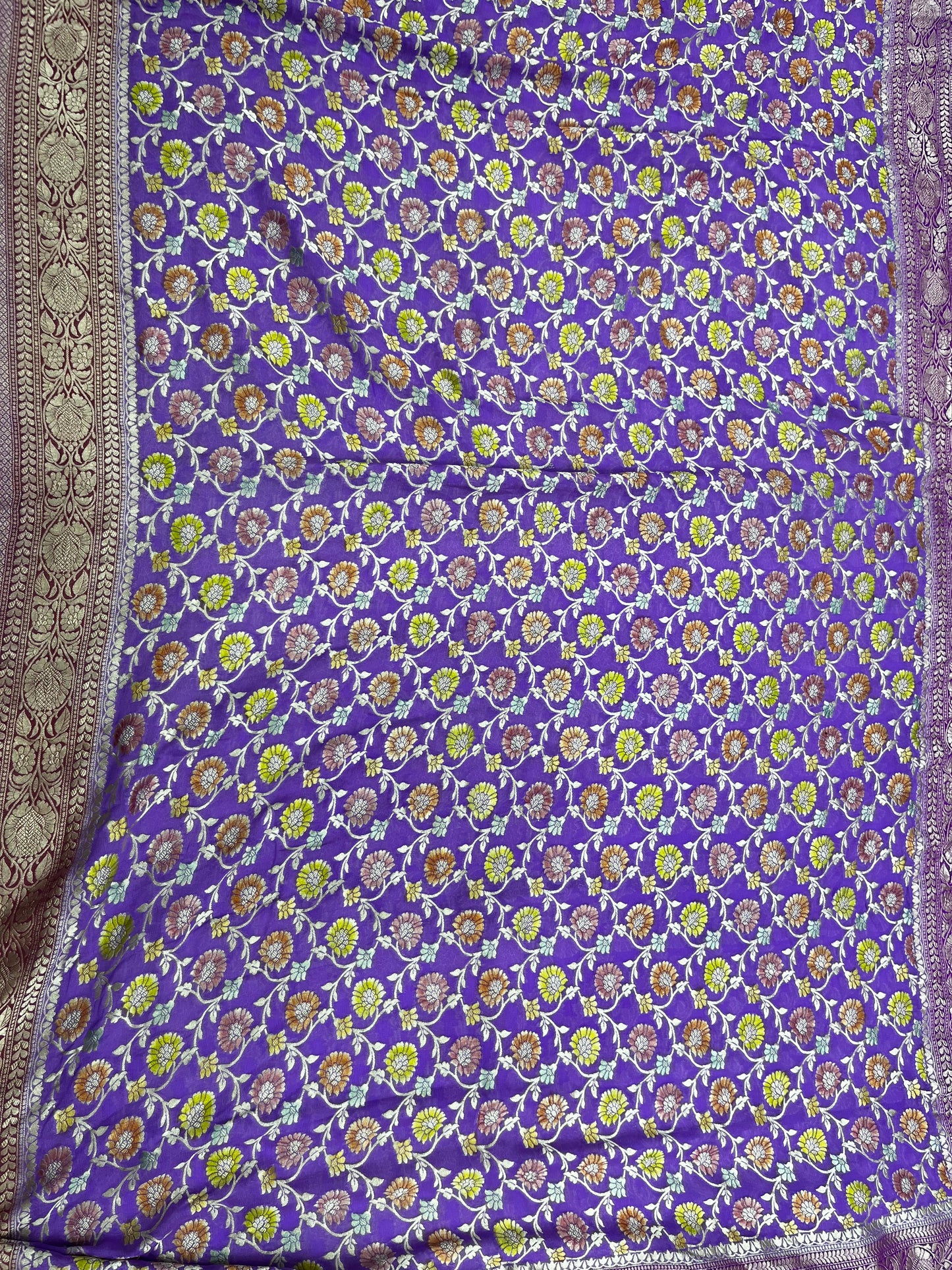 Khaddi Georgette Handloom Banarasi Saree