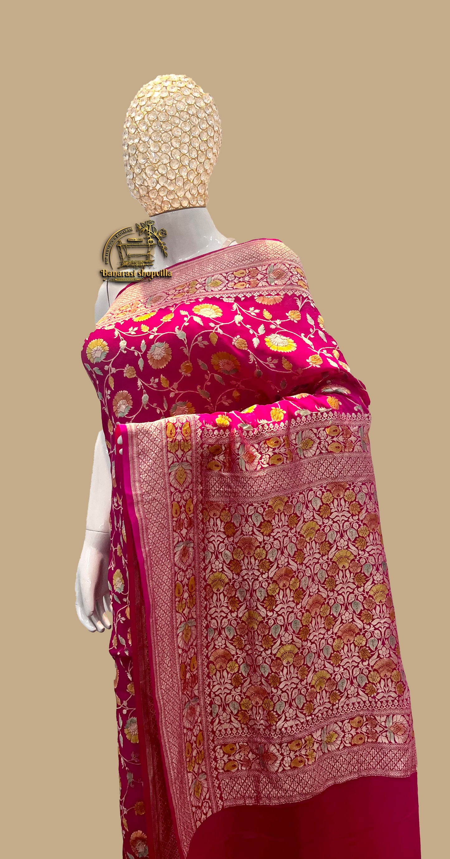 Khaddi Georgette Handloom Banarasi Saree