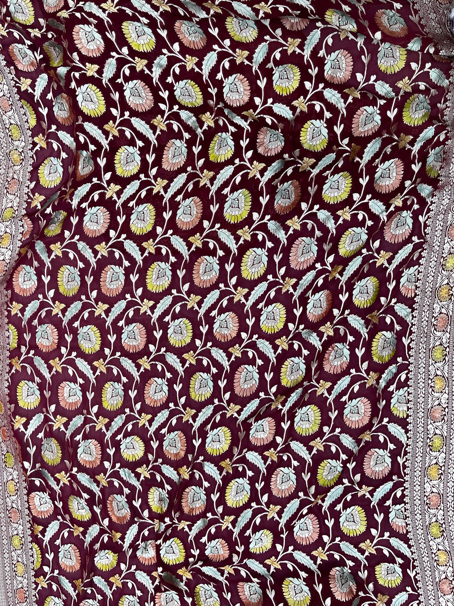 Khaddi Georgette Handloom Banarasi Saree