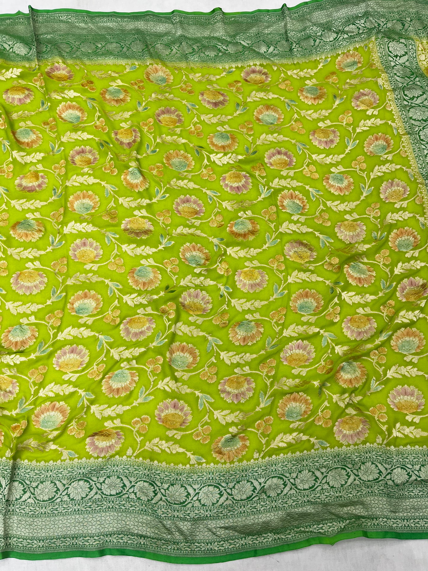 Khaddi Georgette Handloom Banarasi Saree