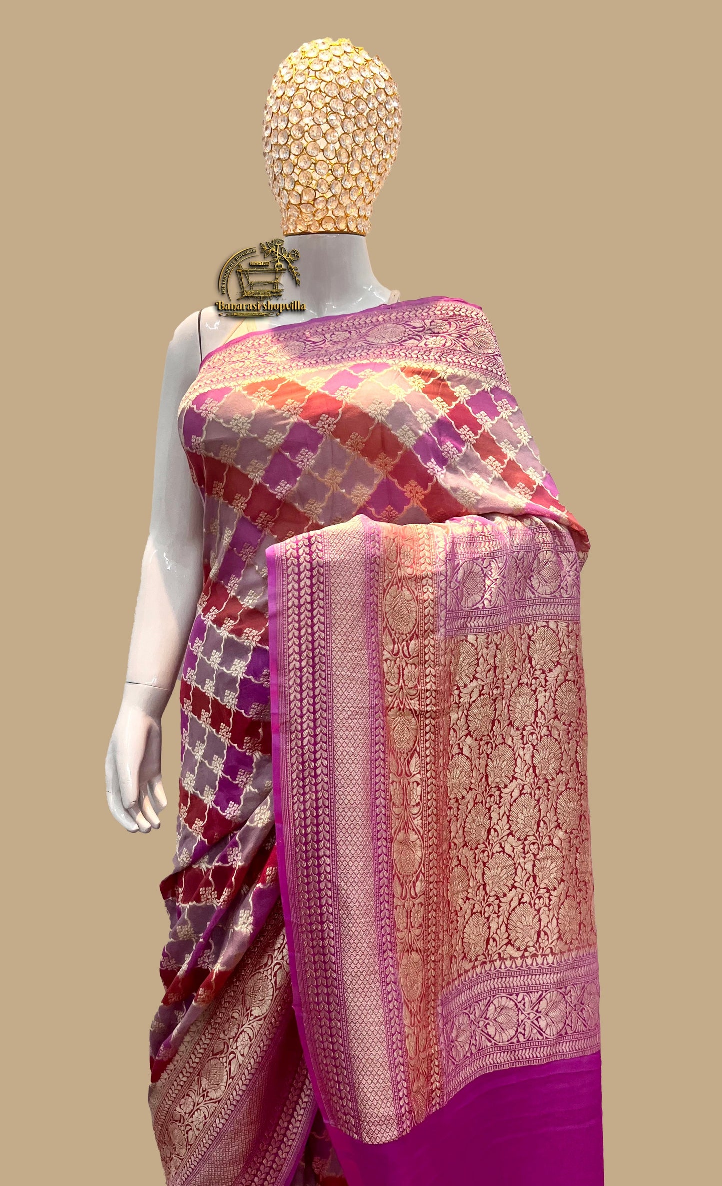 Khaddi Georgette Handloom Banarasi Saree-