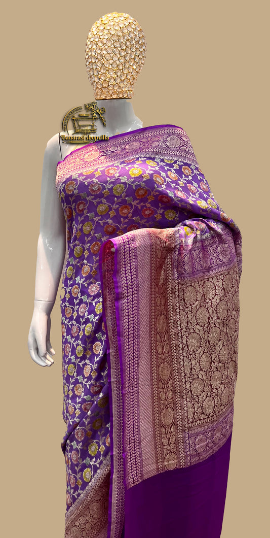 Khaddi Georgette Handloom Banarasi Saree