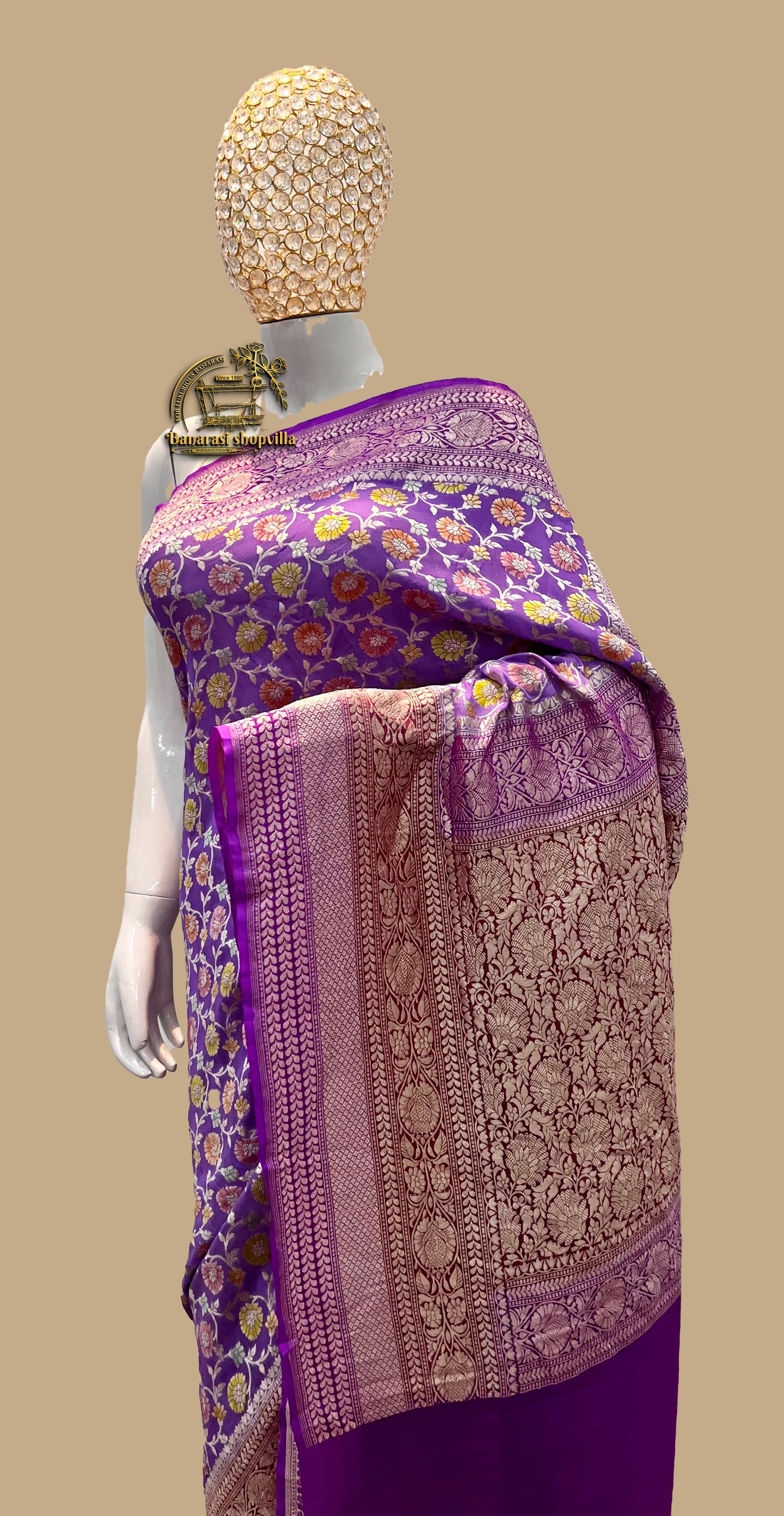 Khaddi Georgette Handloom Banarasi Saree