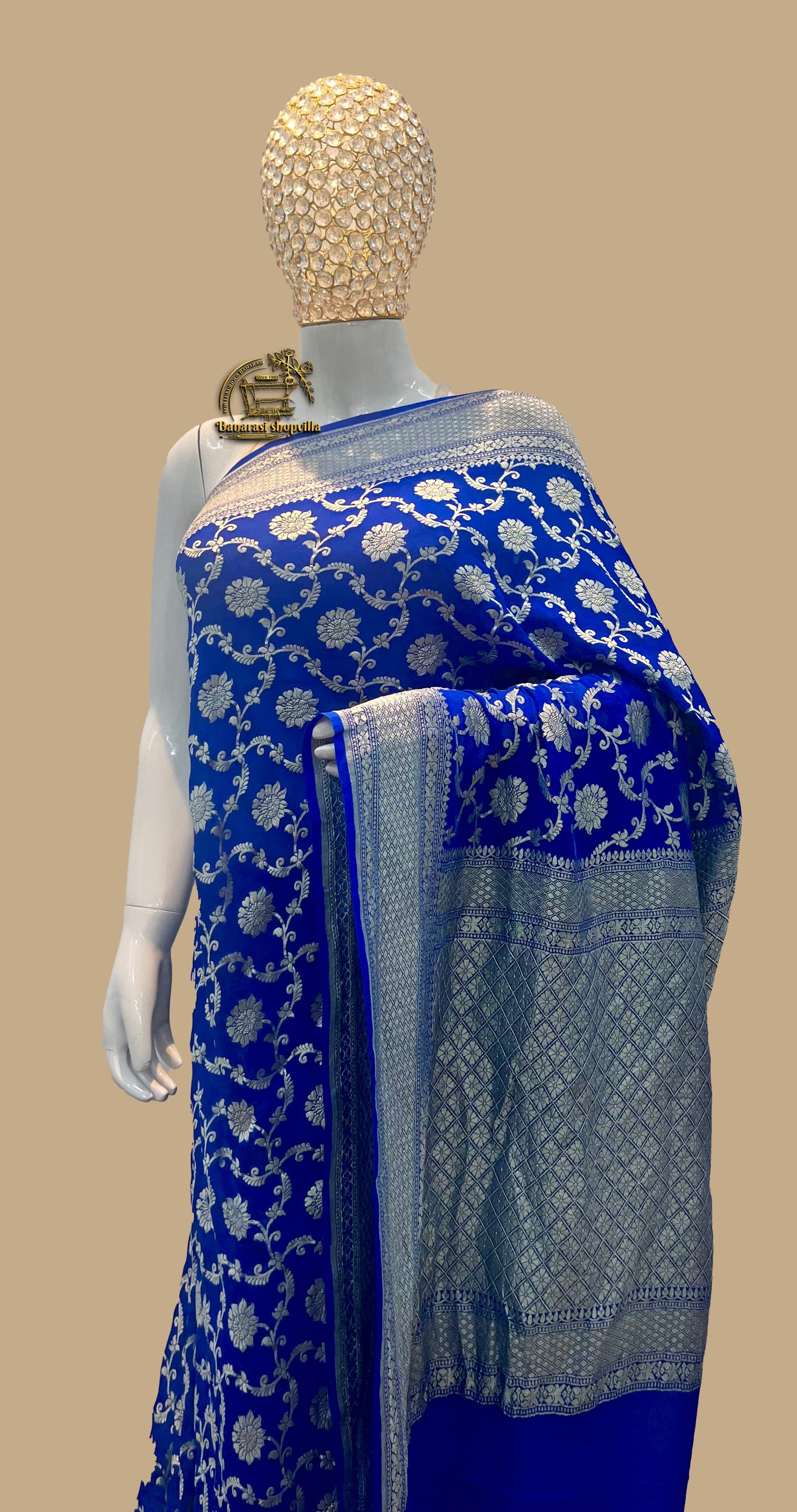 Khaddi Georgette Handloom Banarasi Saree;