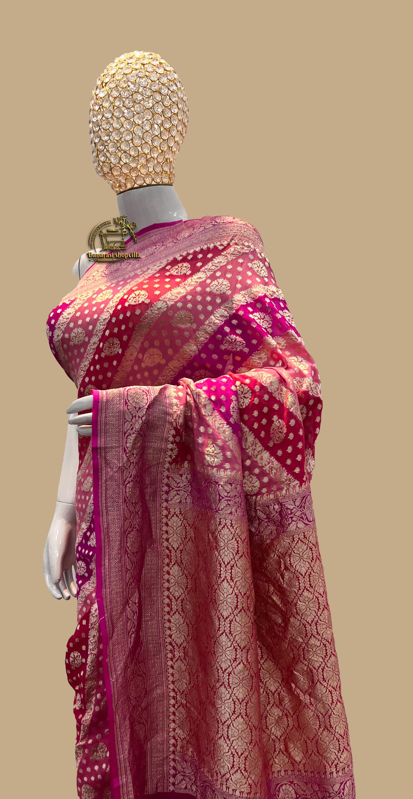 Khaddi Georgette Handloom Banarasi Saree