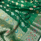 Green Pure Dupion Silk Banarasi Saree