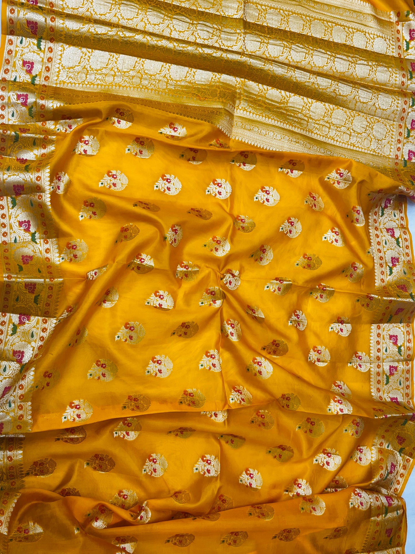 Pure Dupion Silk Banarasi Saree Gold Zari