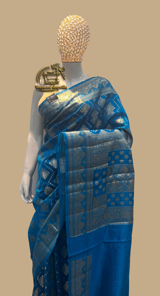 Pure Dupion Silk Banarasi Saree Gold Zari