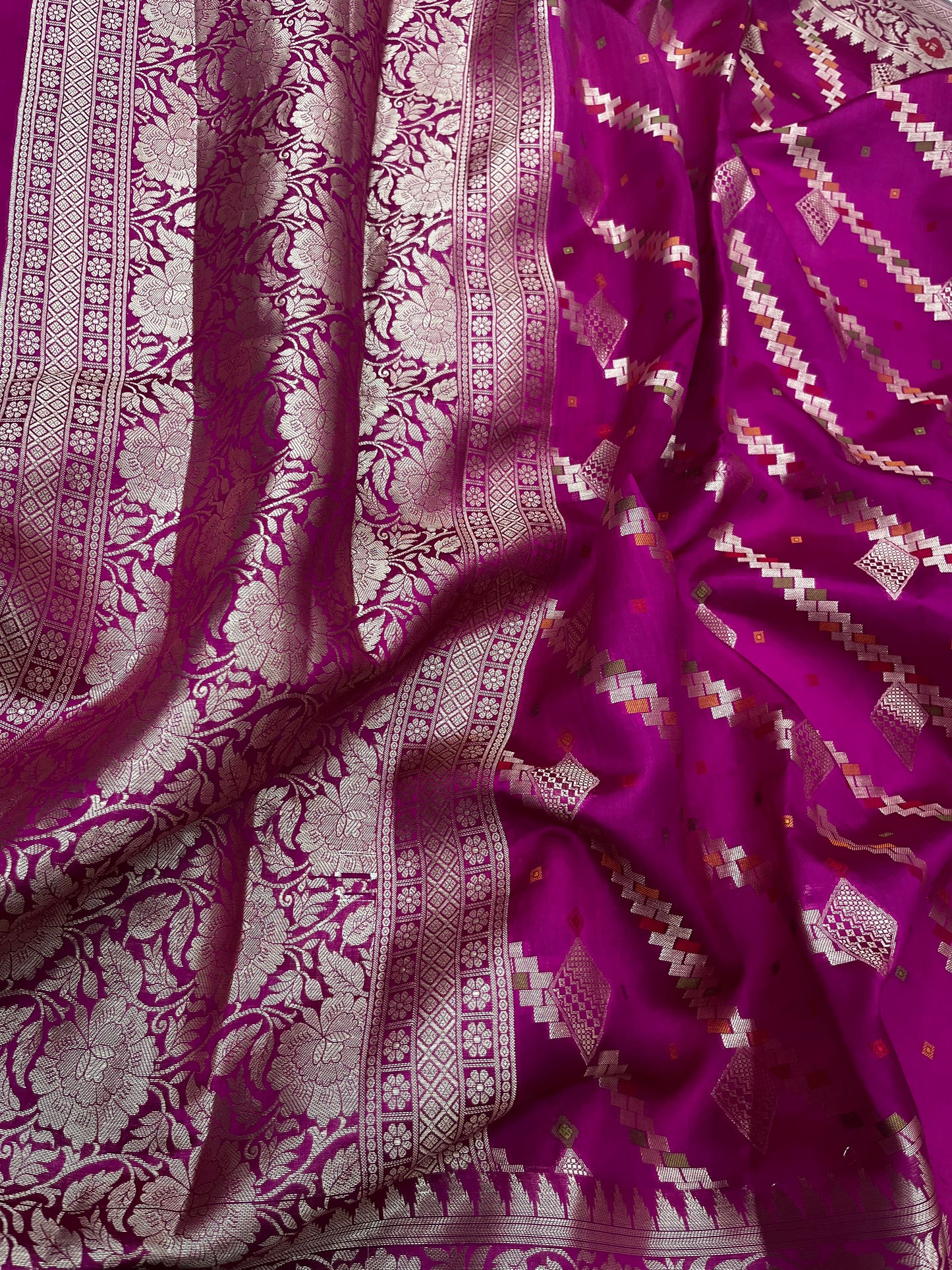 Pure Dupion Silk Banarasi Saree with  Meenakari