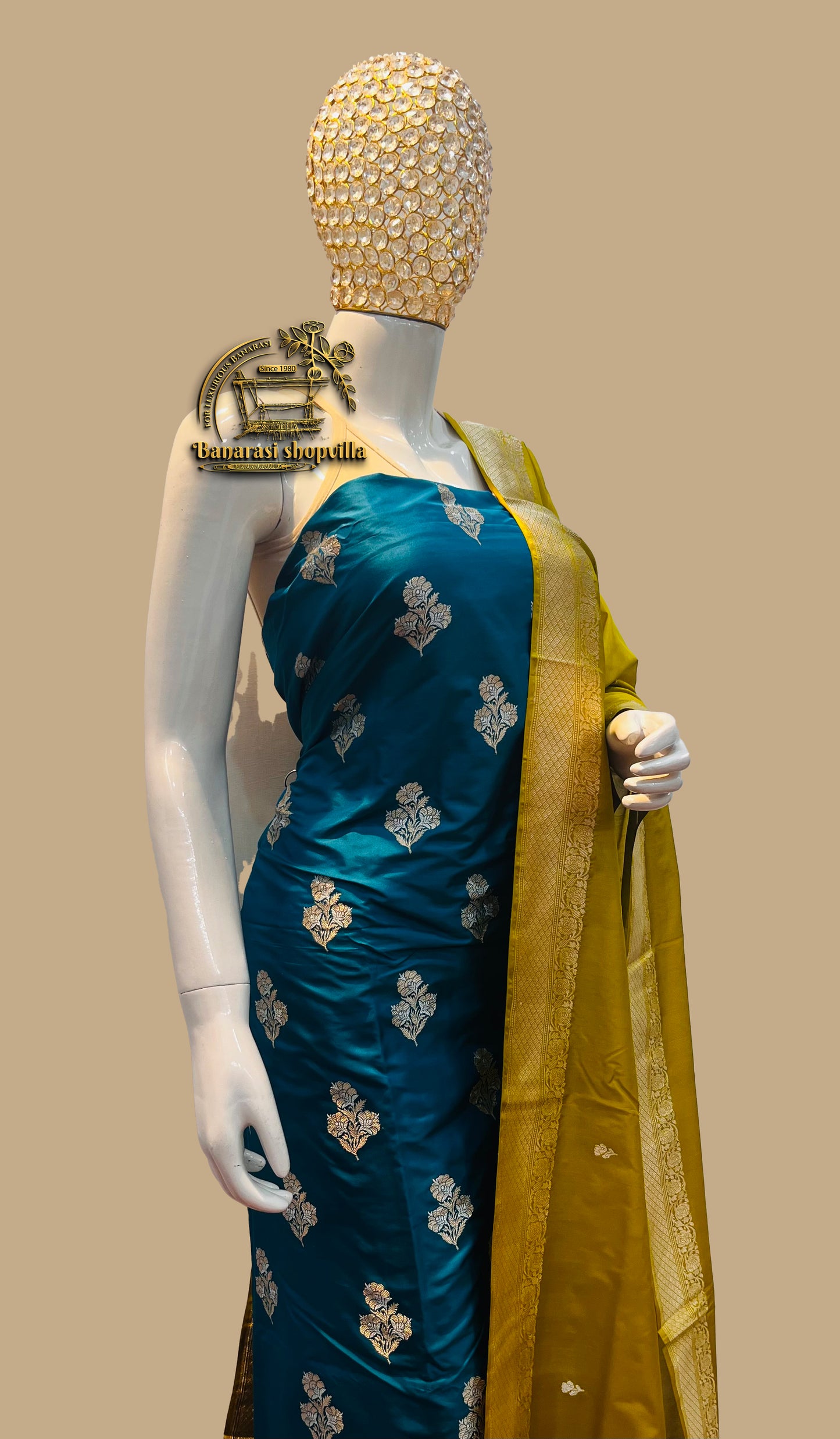 Pure Katan Silk Handlooms Banarasi Dress material Sons Roopa Kadhuwa