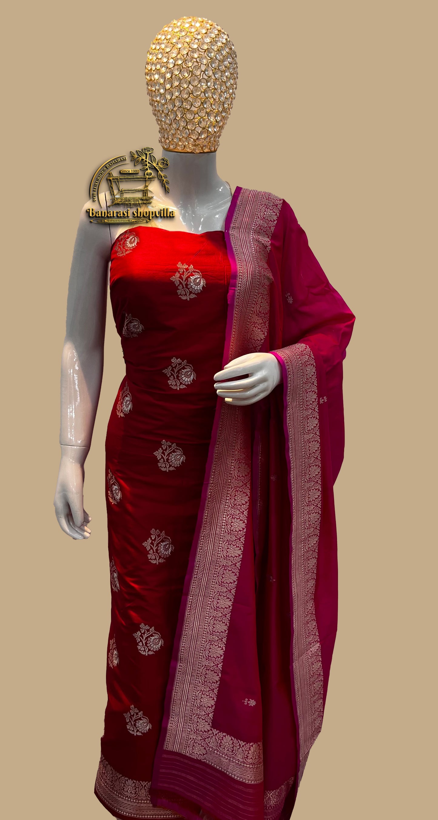 Beautiful Pure Katan Silk Handlooms Banarasi Dress material Sona Roopa