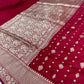 Red Pure Katan Silk Banarasi Handloom Saree