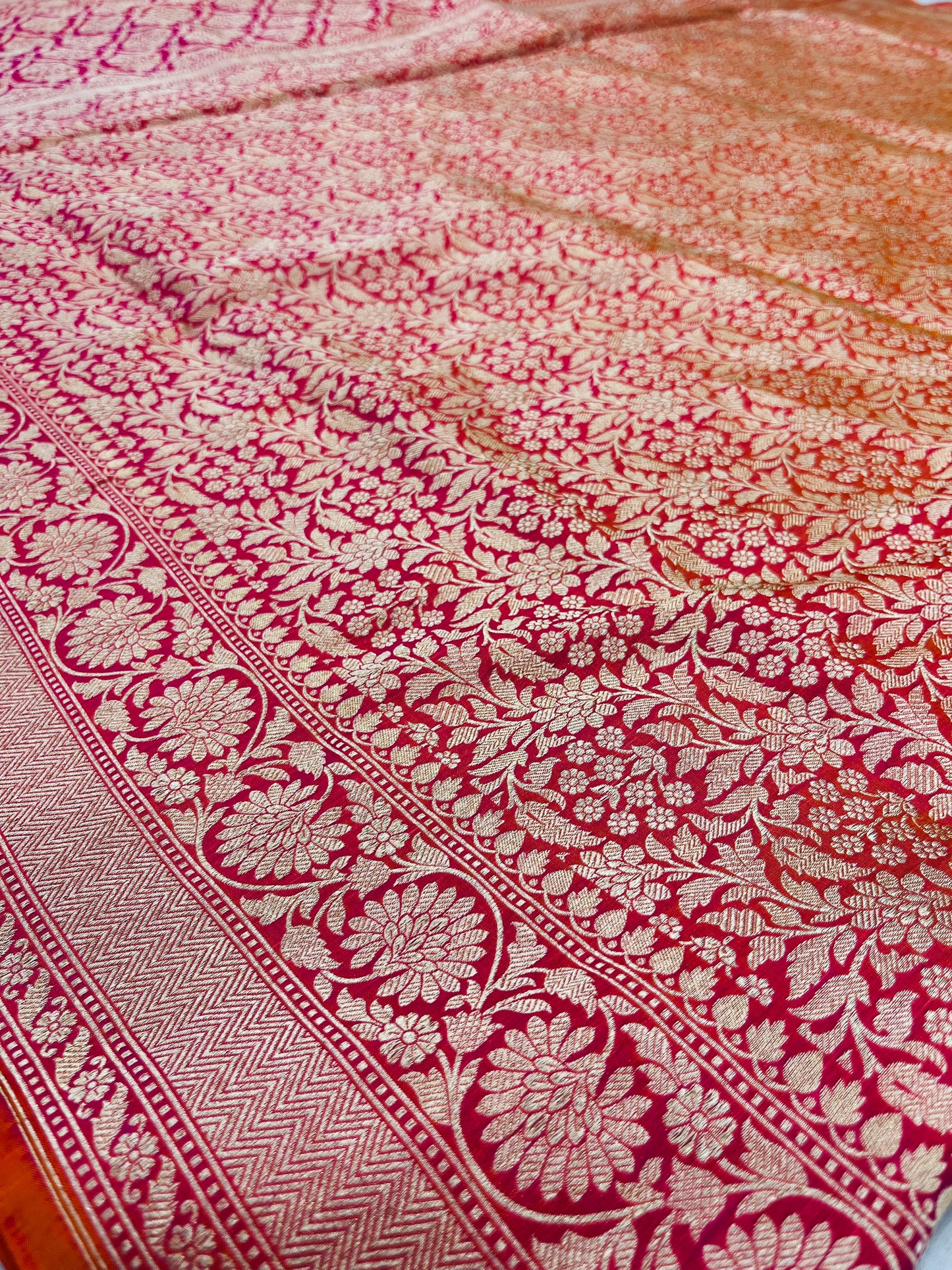 A Beautiful Pure Katan Silk Handloom Banarasi Saree -Tanchui Brocade