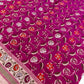 A Beautiful Rani Pure Katan Silk Banarasi Handloom Saree - All over Jaal work and meenakari