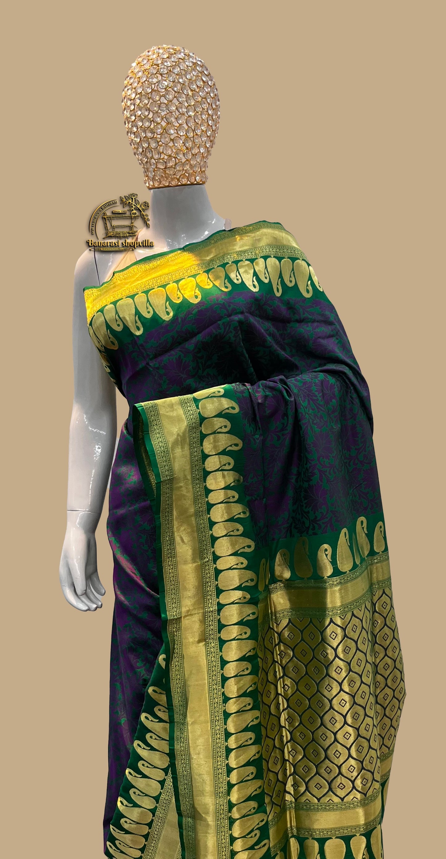 Pure Katan Silk Banarasi Handloom Saree - Meena Tanchui .