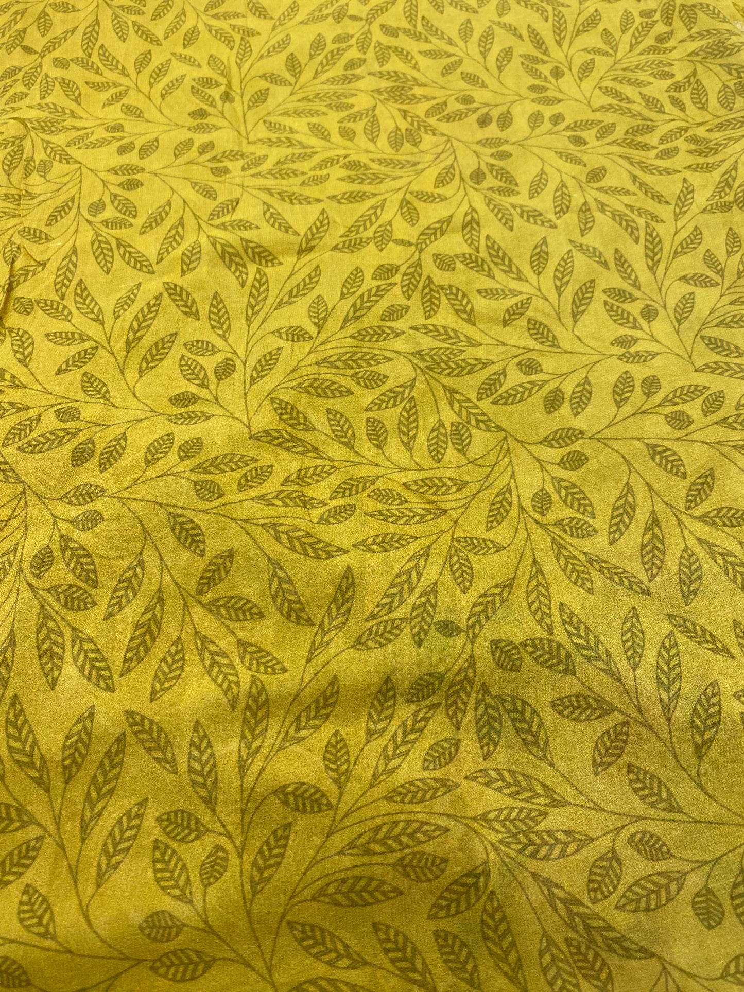 Mustard Pure Georgette Digital Print with Chikankari Handloom Banarasi Saree