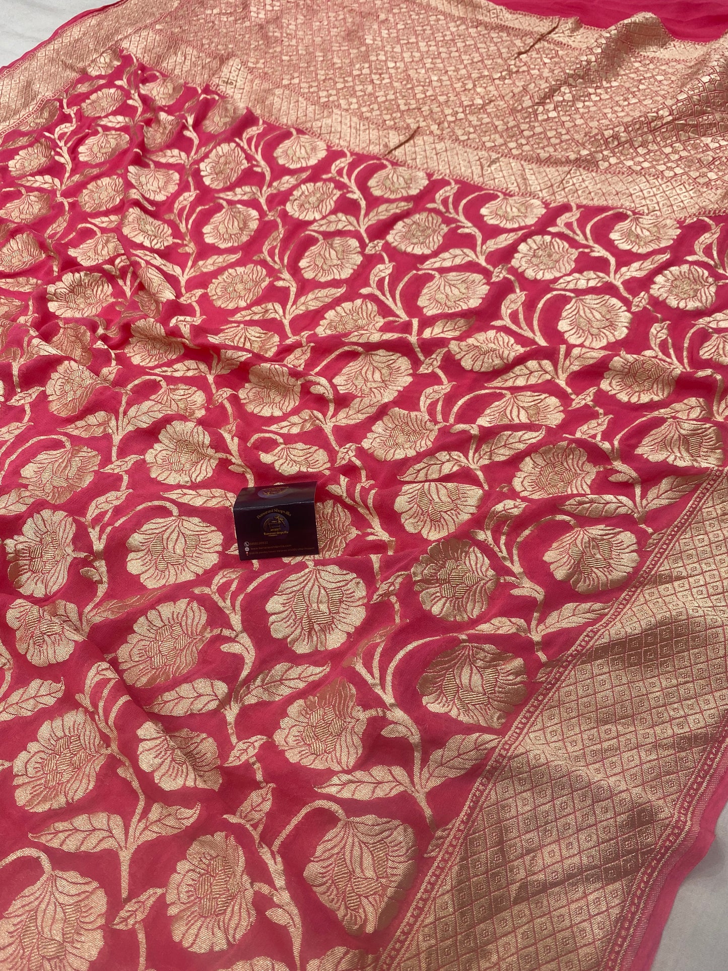 Khaddi Georgette Handloom Banarasi Saree