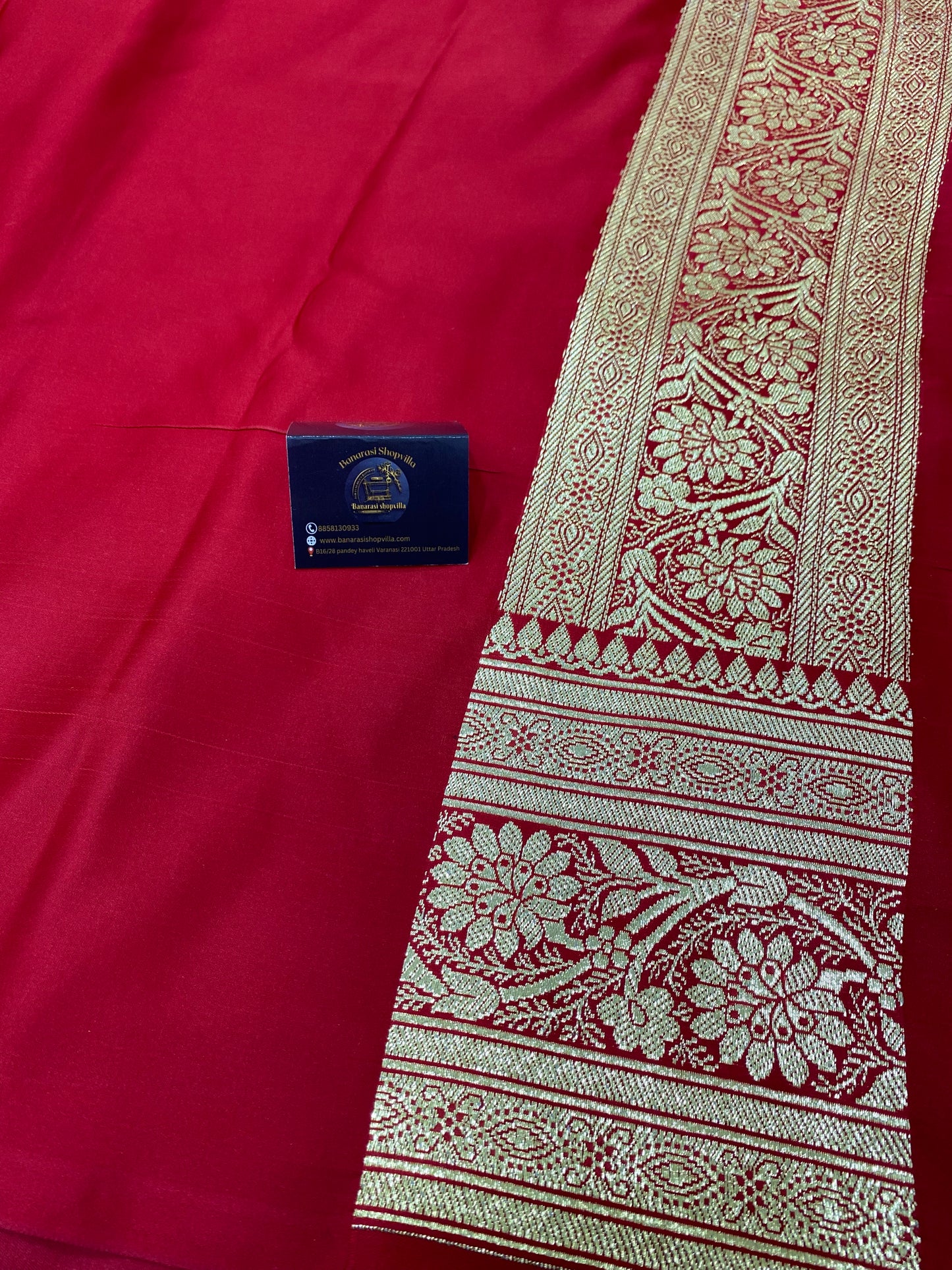 BRIDAL RED WOVEN BANARASI SILK SAREE