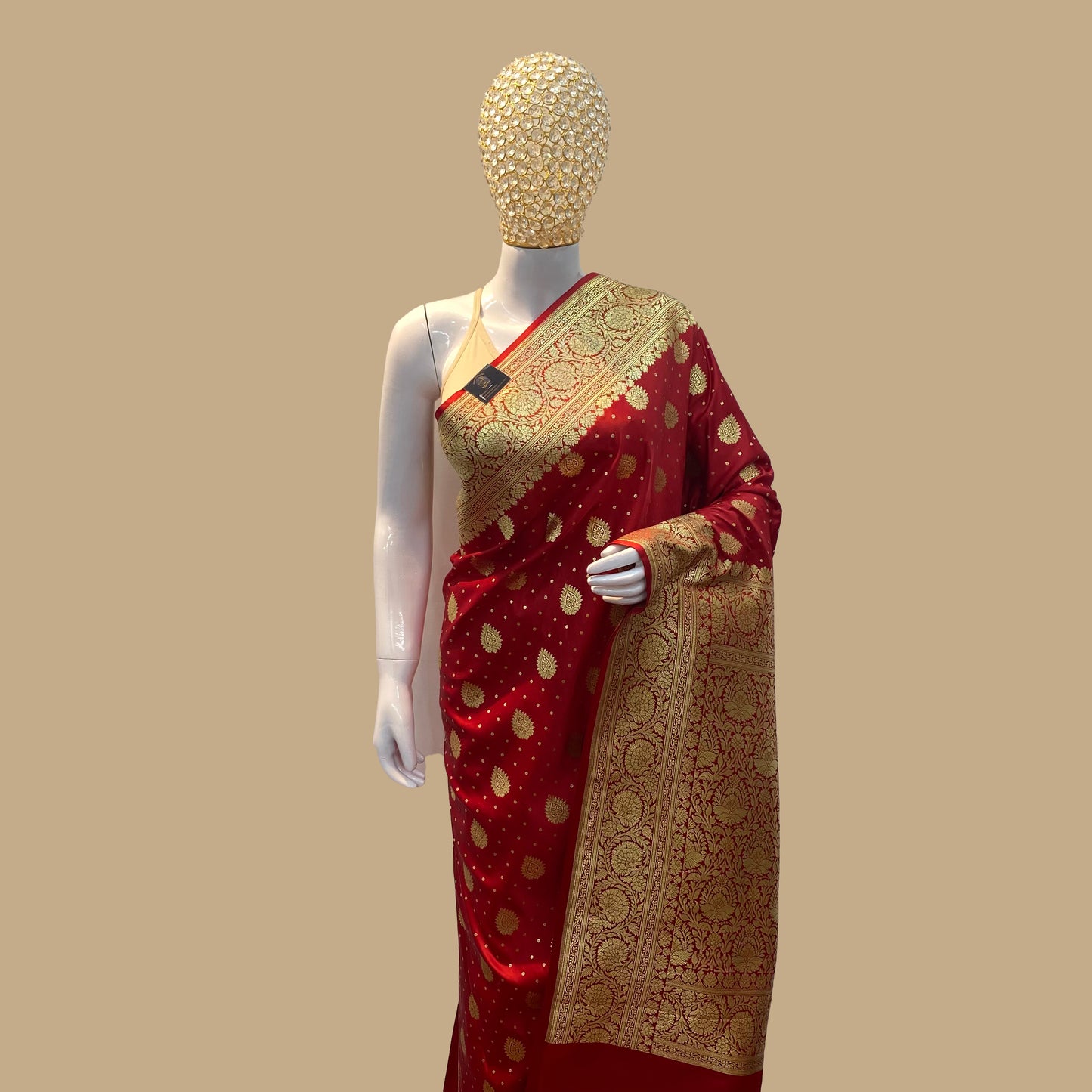 BRIDAL RED WOVEN BANARASI SILK SAREE