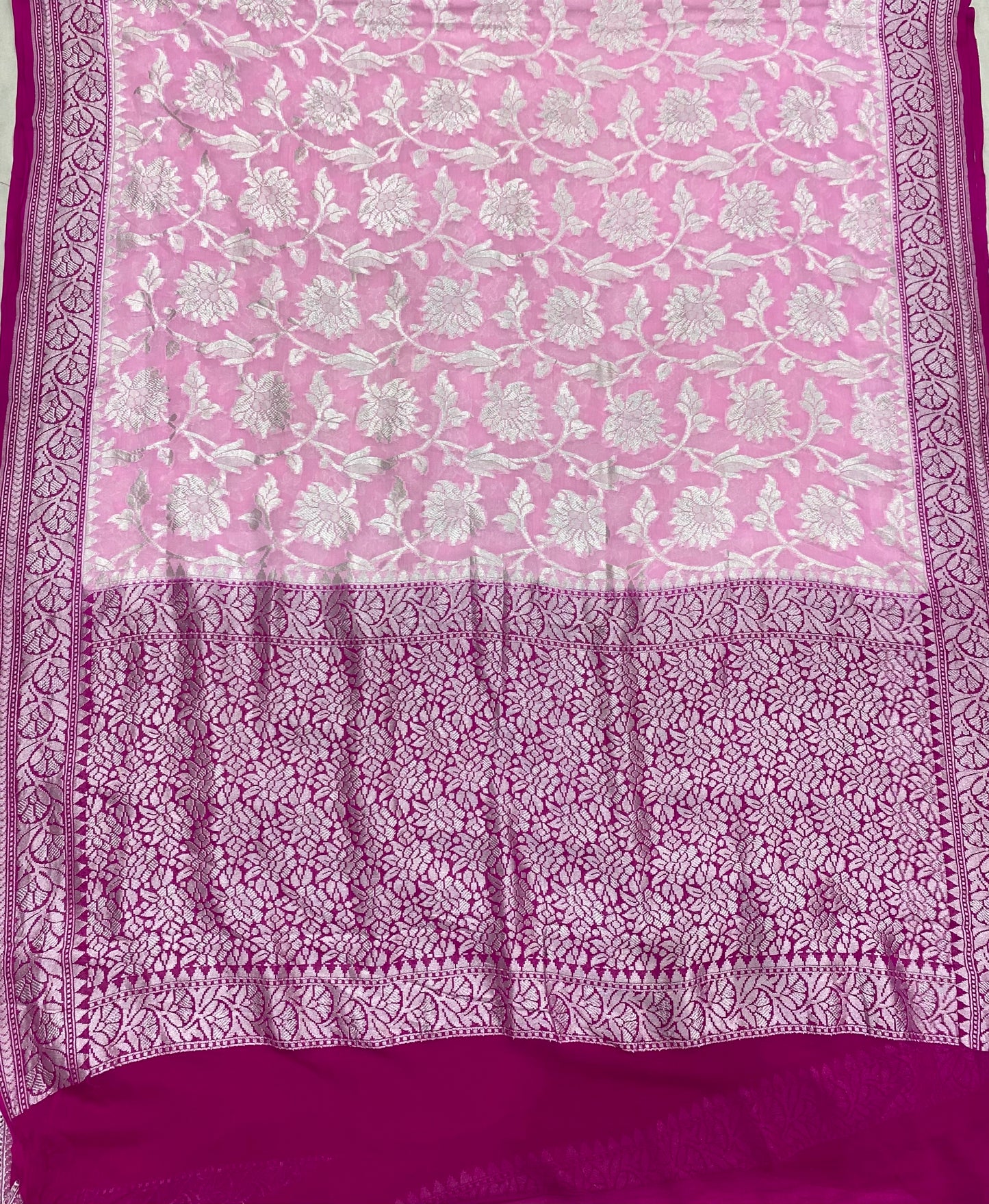 Khaddi Georgette Handloom Banarasi Saree