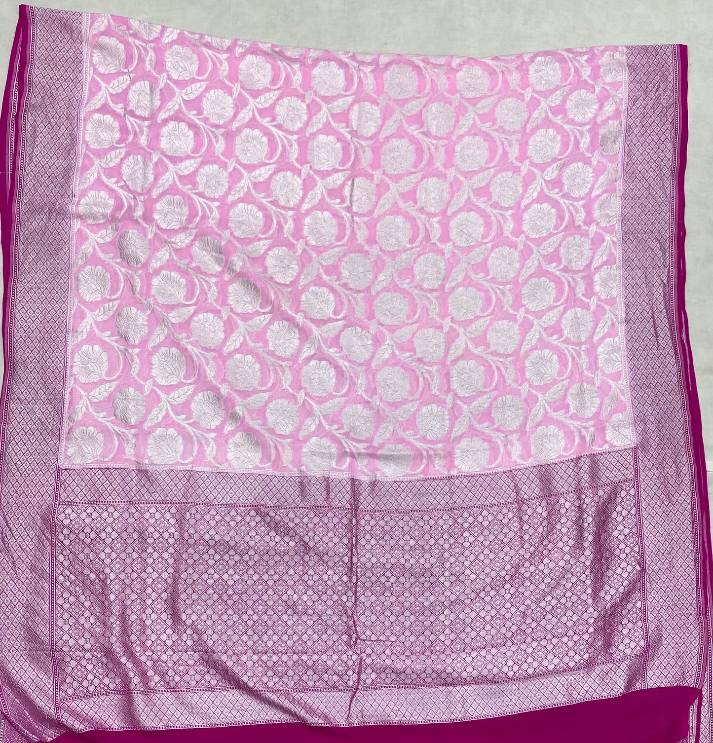 Khaddi Georgette Handloom Banarasi Saree