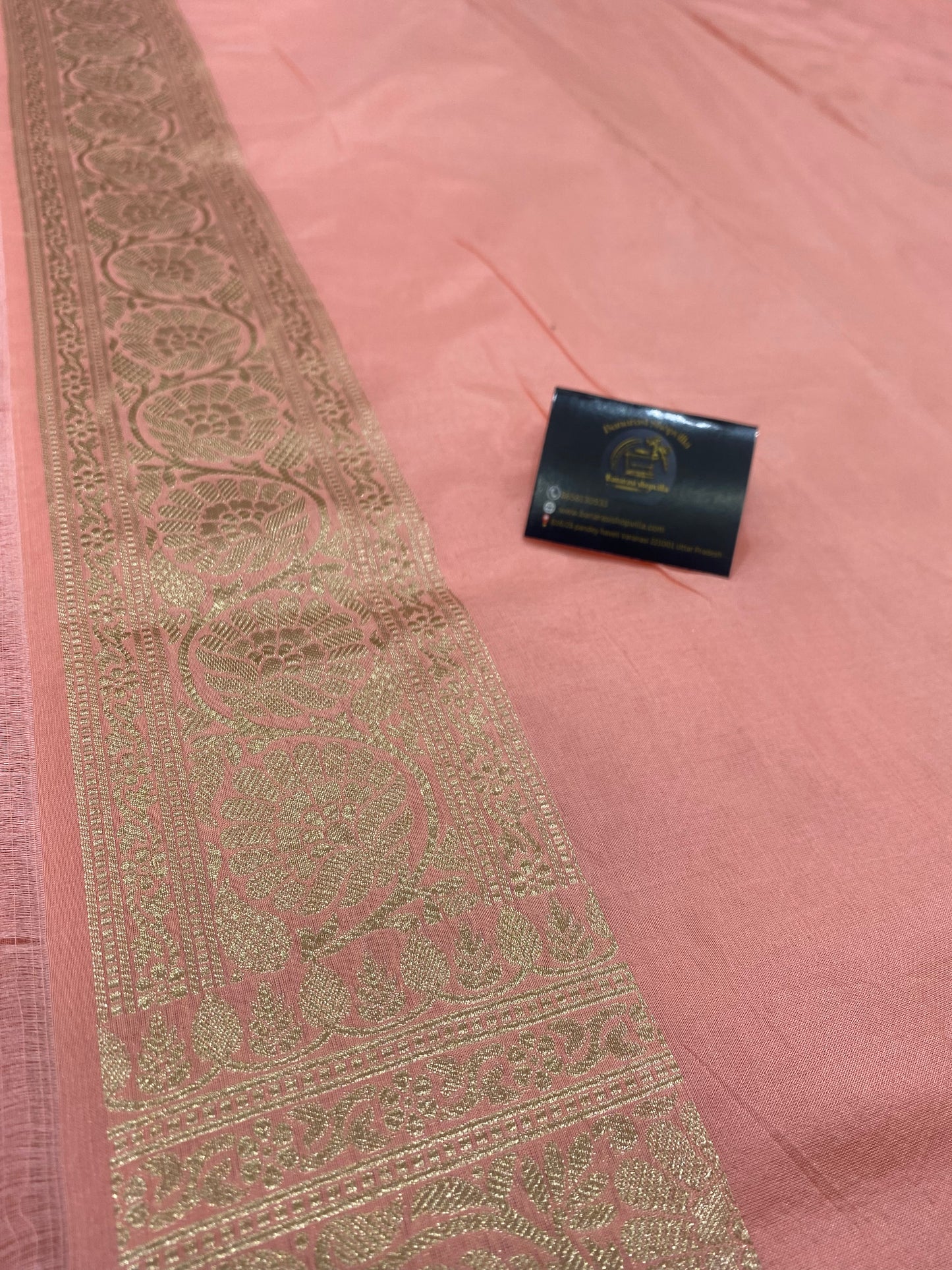 Pure Katan Silk Banarasi Handloom Saree - All over motifs