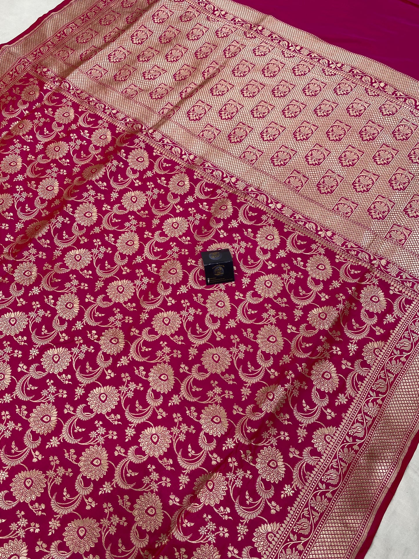 Rani Pure Katan Silk Banarasi Handloom Saree - All over Jaal work