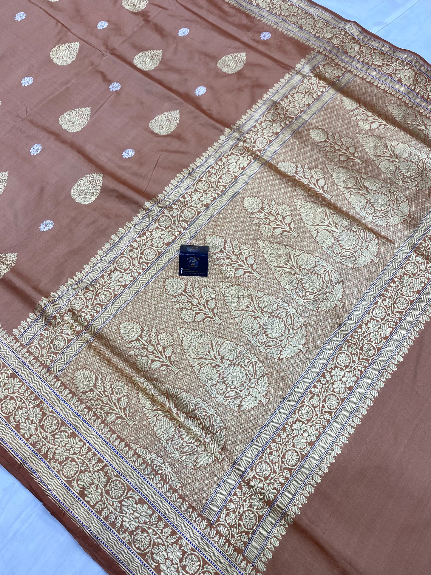 Pure Katan Silk Banarasi Handloom Saree - All over sona roopa kadua motifs